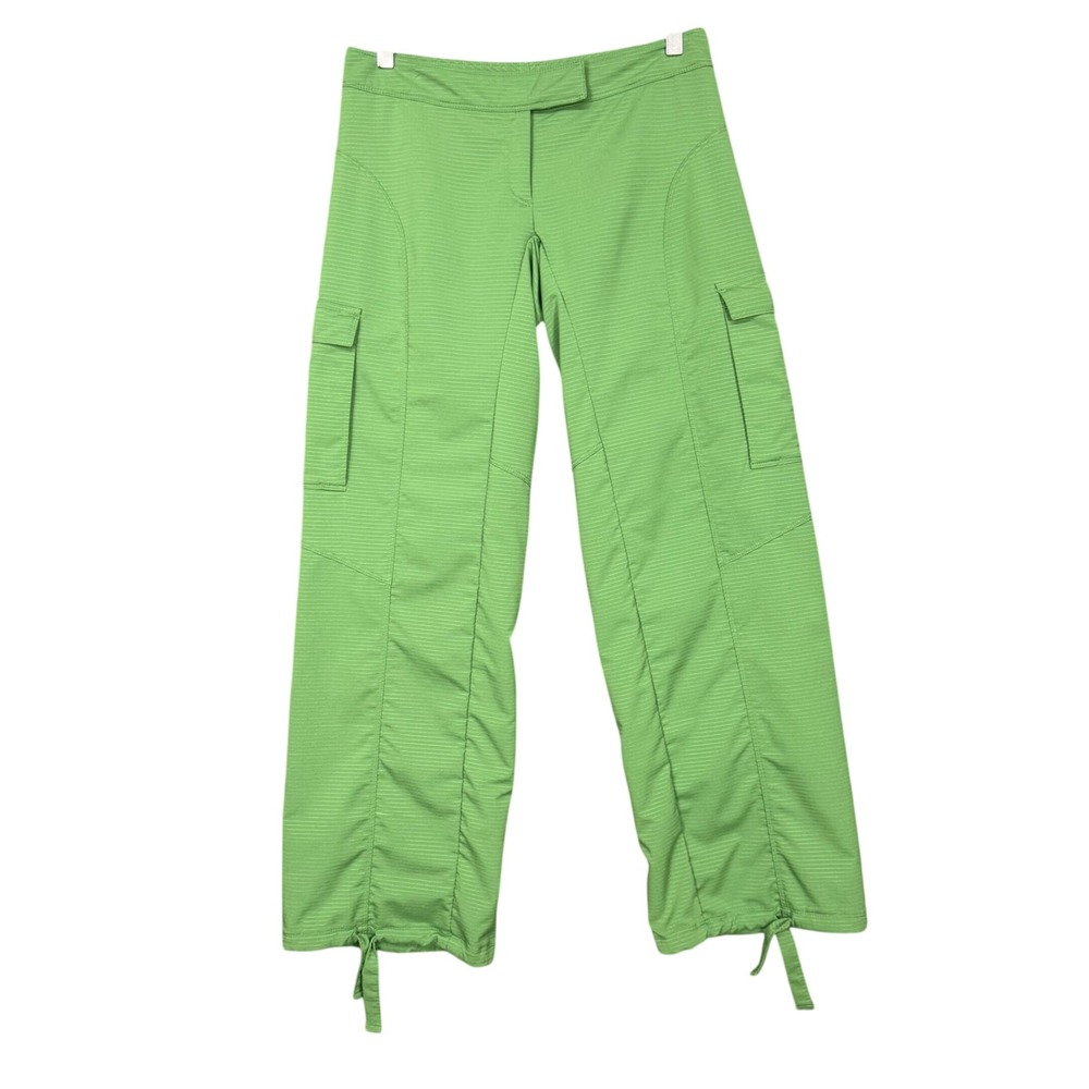 Nike Pants Womens 4-6 Small Green‎ Sphere Dry Stripe Cargo Low Rise Ruched Ankle